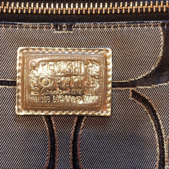 Coach Poppy Glam Large Tote. Black,  Gray and Metallic. Classic. Career. - Picture 2 of 10